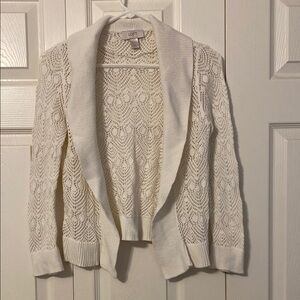 LOFT Cream Cardigan with Shawl Collar